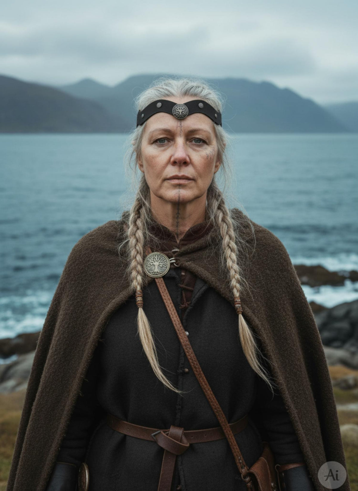 Tiara Vikinga Yggdrasil en negro