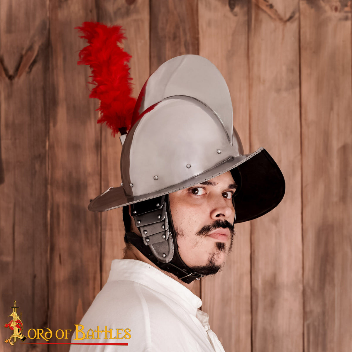 Morrión Español con penacho de plumas Siglos XVI-XVII
