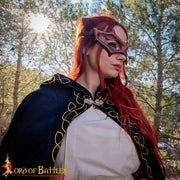 Mascara antifaz en cuero marrón para LARP