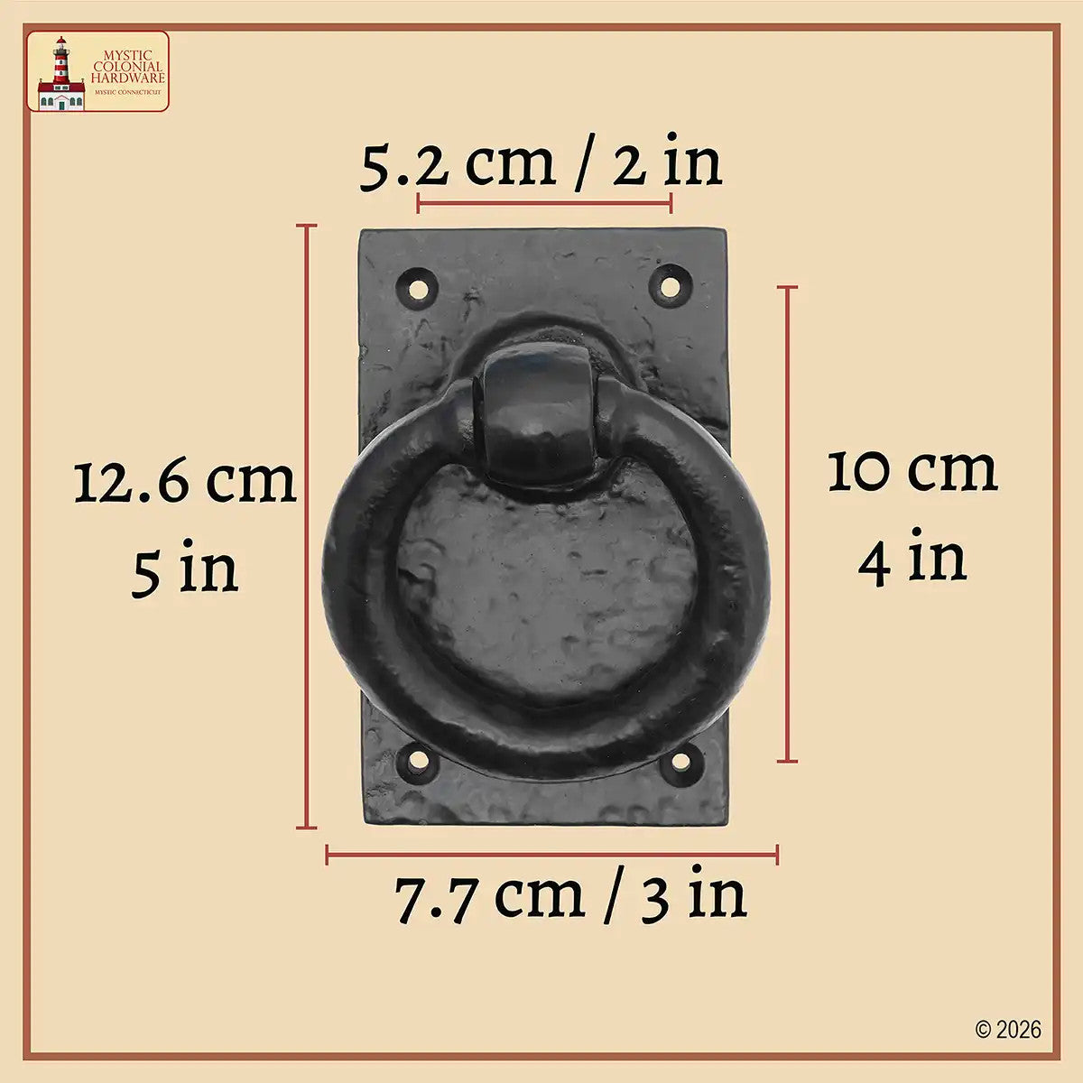 Aldaba medieval en hierro forjado para puertas