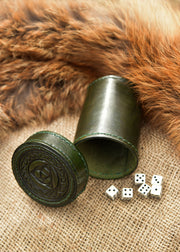 Cubilete para Dados, Cuero Verde Medieval
