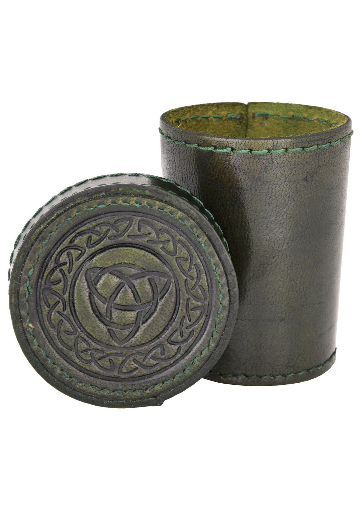 Cubilete para Dados, Cuero Verde Medieval