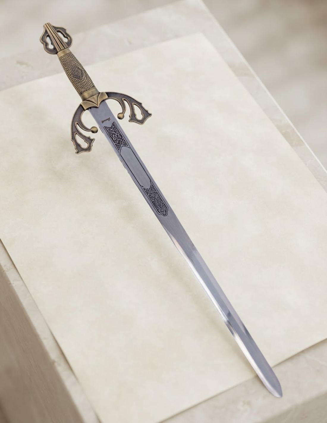 Espada cadete Tizona del Cid con detalles en bronce