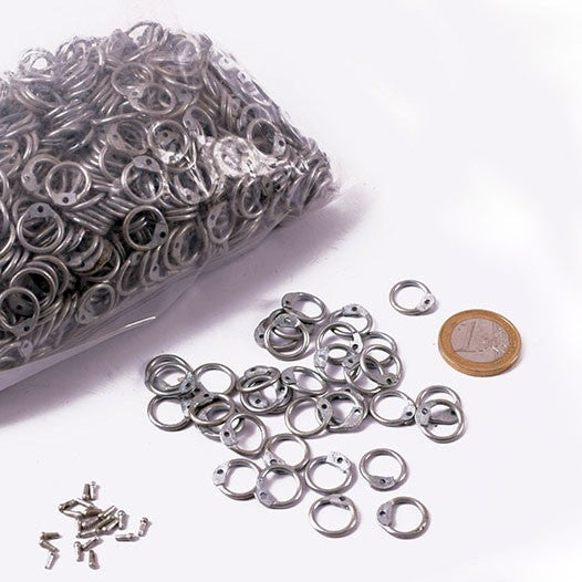 Bolsa anillas galvanizadas cota malla, 9 mm.
