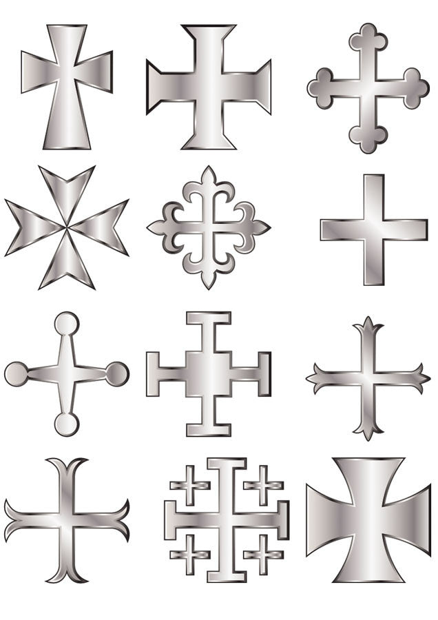 Tatuaje temporal con 12 cruces medievales (parte 2)