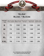 Blusa medieval Elisa manga corta, color crema, con lazo frontal