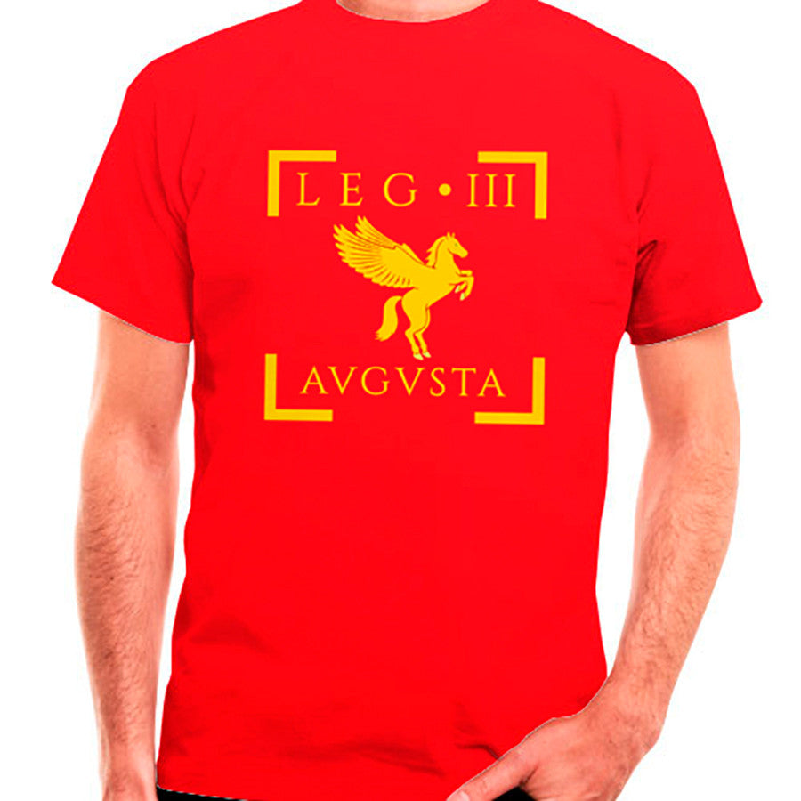 Camiseta Legio III Augusta Romana en rojo, manga corta