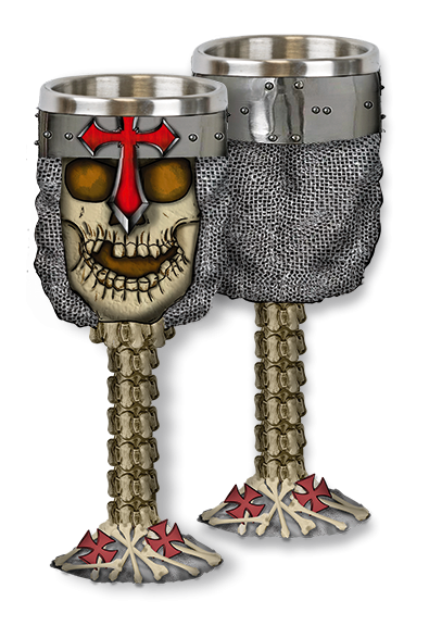 Copa Calavera Cruz Templaria, decorativa (1 unidad)