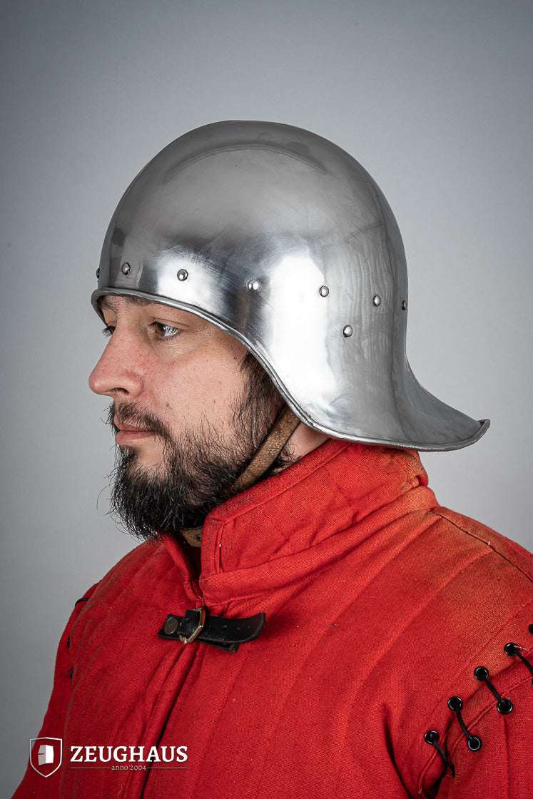 Casco abierto tipo Sallet, acabado pulido (1,6 mm.)