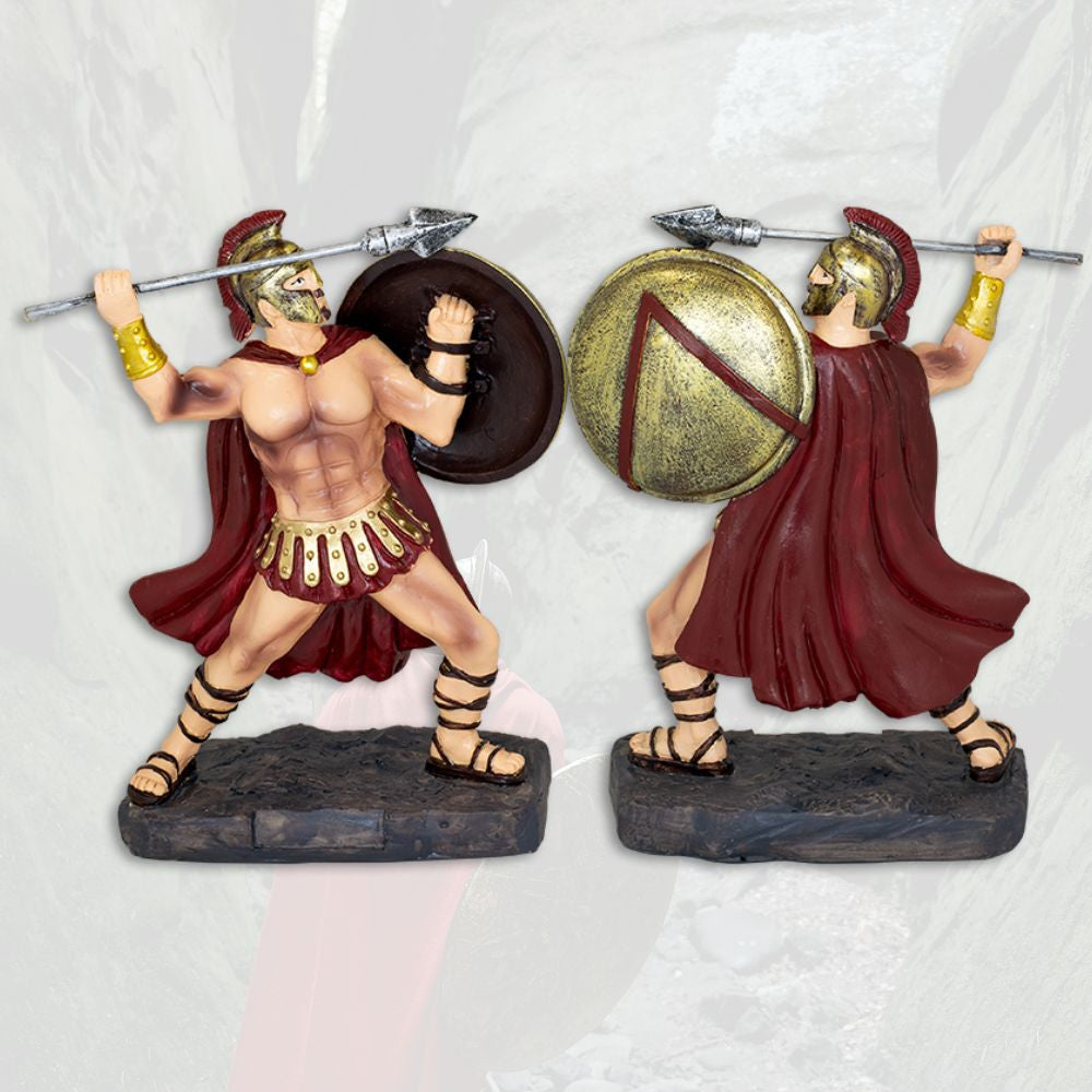 Figura de resina guerrero Espartano con lanza (17 cm.)