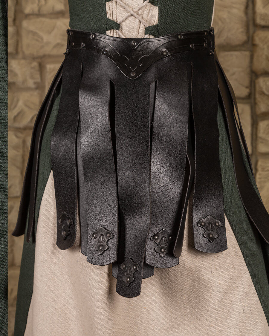 Falda medieval cuero modelo Lilith, color negro