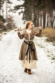 Abrigo vikingo para mujer Birka Skadi, color Arena