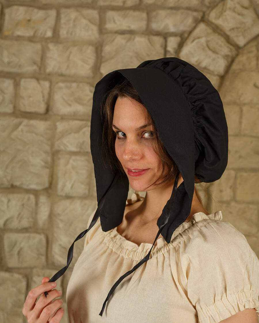 Gorro medieval mujer modelo Anna, color negro